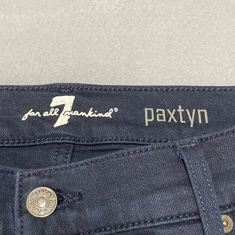 7 For All Mankind Paxtyn Black Skinny Jeans Size 34 Mens